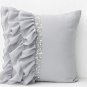 Silver grey ruffled sequin throw pillow - 16X16 Decorative Pillow - Gray cushion cover - Gift Pillow