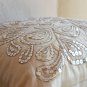 Ivory white throw pillow with sequin - Flower sequin - Silver Pillow