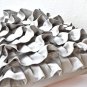 Silver grey ruffled throw pillow - 16X16 Designer Pillow - Gray cushion cover