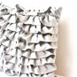 Silver grey ruffled throw pillow - 16X16 Designer Pillow - Gray cushion cover