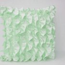 Mint Green Satin with Ruffles- Decorative cushion cover - Ruffle throw pillow - Ruffle throw cushion