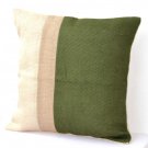 Green Pillow - Burlap Pillow color block - Green decorative cushion