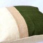 Green Pillow - Burlap Pillow color block - Green decorative cushion