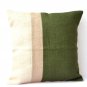 Green Pillow - Burlap Pillow color block - Green decorative cushion