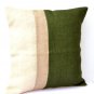 Green Pillow - Burlap Pillow color block - Green decorative cushion