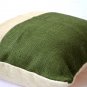 Green Pillow - Burlap Pillow color block - Green decorative cushion