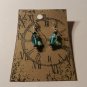 Metal and blue oblong beads