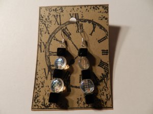 Black square with clear with transparent checkers beads