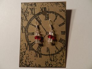 Red Rodelle beads with clear square beads