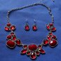 *SALE* Oxidized Red Ornate Necklace & Earring Set
