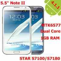 WHITE Unbranded Note 2 Note II  N7100 "Phablet" 5.5" Dual Sim 1GB Ram Android Phone