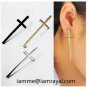 Cross Drop Earrings (Gold)