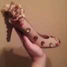 customized nude color short heels