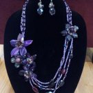 Amethyst Purple Crystal Flower Necklace
