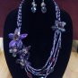 Amethyst Purple Crystal Flower Necklace