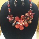 Beauty Chunky Necklace in Vibrant Red Tones