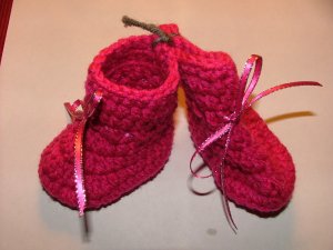 pink baby booties