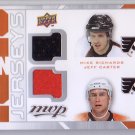 2008-09 2 on 2 Jerseys UD MVP #J2-SDRC Shanahan, Drury Richards Carter Rangers Kings Flyers
