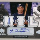 Prince Fielder #/25  2007 UD Black Tryptych Autograph Triple Relics #TRI-PF Rangers, Tigers