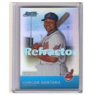 Carlos Santana RC Refractor 2010 Bowman Chrome Topps 100 Refractor RC #TCP12 Indians