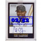 Carl Crawford 2007 Bowman Heritage Signs of Greatness Black #SG-CC Dodgers #02/52