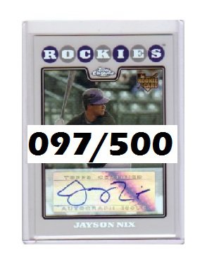 Jayson Nix 2008 Topps Chrome Refractor Autographed RC #236 Yankees