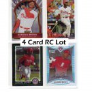 Domonic Brown 4-Card RC Lot  Phillies Bowman Chrome, Finest, Topps Update Phillies