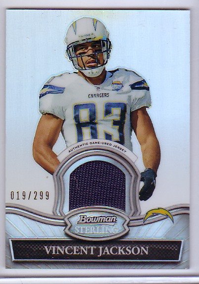 Vincent Jackson 2010 Bowman Sterling Game Jersey Refractor #BSR-VJ Bucs ...