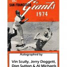VIN SCULLY Signed Autographed 1974 Giants Program Al Michaels Don Sutton Dodgers HOF