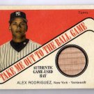 Alex Rodriguez 2004 Cracker Jack Take me Out to the Ball Game Bat Relic #TB-AR2 Yankees