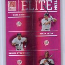 Derek Jeter #/1500 2004 Donruss Elite Teams #ET-6  Wade Boggs, Darryl Strawberry Yankees