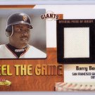 Barry Bonds 2000 Fleer Showcase Feel the Game Jersey Giants