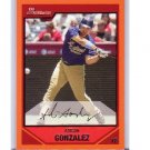 Adrian Gonzalez 2007 Bowman Orange #161 Dodgers, Red Sox, Rangers #/250
