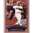 Barry Bonds 2002 Topps Race to 73 Opening Day #73 Giants Pirates