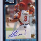Kendry Morales 2006 Bowman Autographed RC #B120 Royals, Mariners