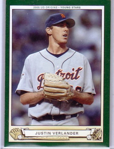 Justin Verlander RC 2005 Upper Deck Origins Green Border #241 Tigers, Astros