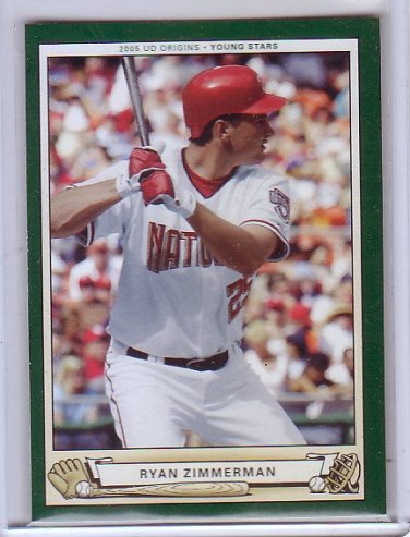 Ryan Zimmerman RC 2005 Upper Deck Origins Green Border #223 Nationals