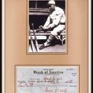 George L. Kelly Signed Check Matted Photo Display HOF NY Giants Autographed