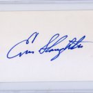Enos Slaughter Autographed 3 x 5 Index Card HOF Cardinals, Yankees Pre-certified by PSA/DNA