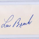 Lou Brock Autographed 3 x 5 Index Card HOF Cardinals Pre-certified by PSA/DNA