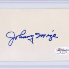 Johnny Mize Autographed 3 x 5 Index Card HOF Cardinals, Yankees Pre-certified by PSA/DNA