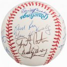 YANKEES Old-timers Autographed Signed Baseball Bauer Carey Larsen Richardson Tresh Woodling