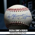 Roy Sievers Signed Official MLB (Selig) Baseball Autographed w/ 1949 ROY Inscription. Senators