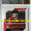 Drew Pomeranz Auto #/10 BGS POP 1 2011  ITG Heroes Prospects Gold Red Sox