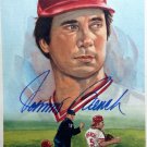 Johnny Bench Signed Dick Perez Celebration 1989 Postcard HOF Reds Autograph