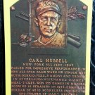 Carl Hubbell Signed Hall of Fame Plaque Postcard HOF New York Giants Autographed 1964 Yellow