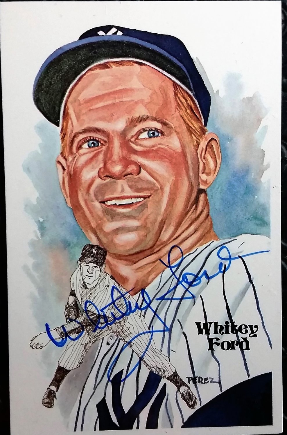 Whitey Ford Autographed Signed Perez-Steele Postcard Yankees HOF