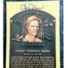 Bob Doerr HOF Autographed Signed Yellow Hall of Fame Plaque Postcard Red Sox