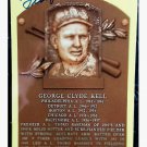 George Kell HOF Autographed Signed Yellow Hall of Fame Plaque Postcard  Tigers