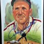 Enos Slaughter Signed Dick Perez Celebration 1989 Postcard HOF Cardinals Autograph